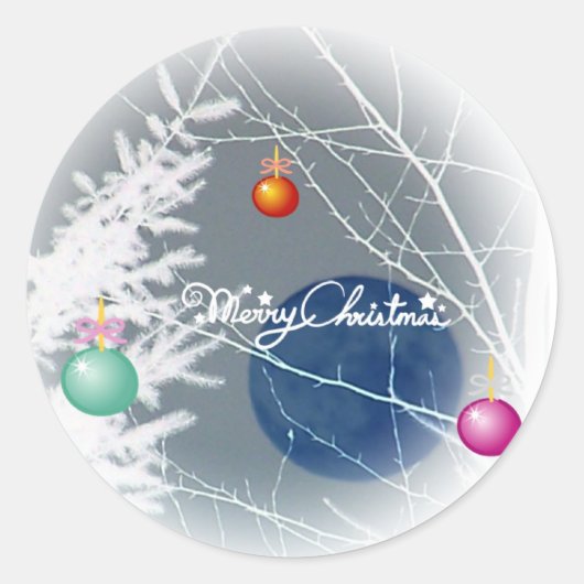 Blue Moon Kerst sticker (Voorkant)