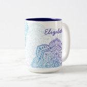 Blue Moon Mandala 15 oz. Personalized Mug (Devant droit)