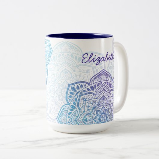 Blue Moon Mandala 15 oz. Personalized Mug (Devant droit)