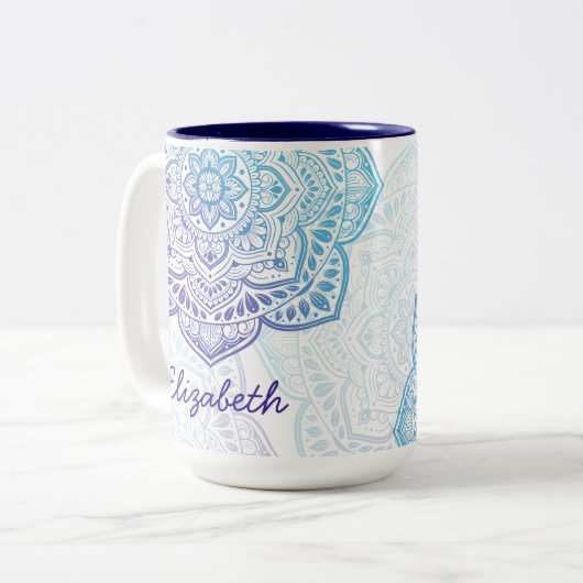 Blue Moon Mandala 15 oz. Personalized Mug (Devant gauche)