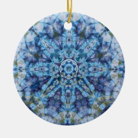 Blue Moon Mandala Keramisch Ornament (Voorkant)