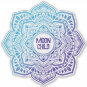 Blue Moon Mandala Personalized Vinyl Sticker (Voorkant)