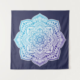 Blue Moon Mandala Tapestry Wandkleed
