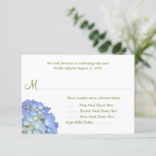 Blue Moon Menu Selection Wedding Reply Kaart