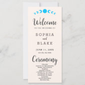 Blue Moon Phases Seashell bruiloft programma (Voorkant)