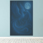 Blue Moon Phoenix · Fine Art Canvas Print (Insitu (Houten vloer))