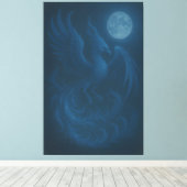 Blue Moon Phoenix · Fine Art Canvas Print (Insitu (Houten vloer))