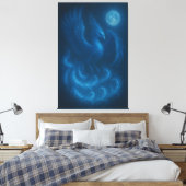 Blue Moon Phoenix · Fine Art Canvas Print (Insitu (Slaapkamer))