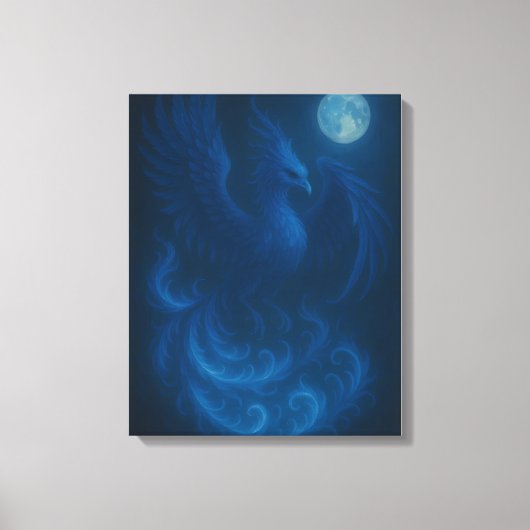 Blue Moon Phoenix · Kunstcanvas Canvas Afdruk (Voorkant)