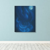 Blue Moon Phoenix · Kunstcanvas Canvas Afdruk (Insitu (Houten vloer))