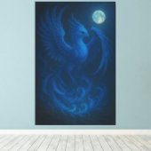 Blue Moon Phoenix · Kunstcanvasprint Canvas Afdruk (Insitu (Houten vloer))