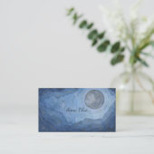 Blue Moon Space Waterverf Universe Full-moon Visitekaartje (Staand voorkant)