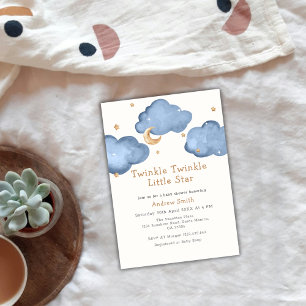 Blue Moon Stars Twinkle Twinkle Baby shower Kaart