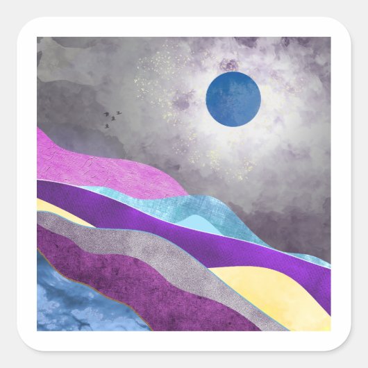 Blue Moon Vierkante Sticker (Voorkant)