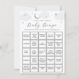 Blue Moon Vind de Gast Baby Bingo Game Kaart