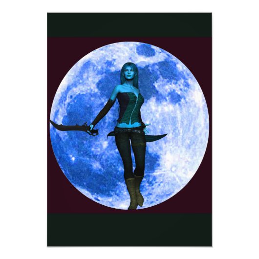 Blue Moon Warrior Foto Afdruk (Voorkant)