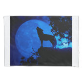 Blue Moon Wolf Kussensloop (Voorkant)