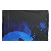 Blue Moon Wolf Kussensloop (Achterkant-Links)