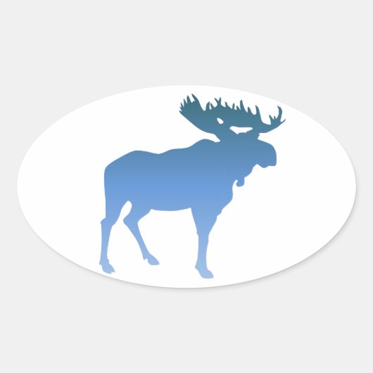 Blue Moose Ovale Sticker (Voorkant)