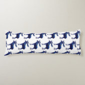Blue Moose Silhouette Pattern Lichaamskussen (Voorkant)