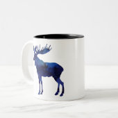 Blue Moose Silhouette Tweekleurige Koffiemok (Voorkant links)