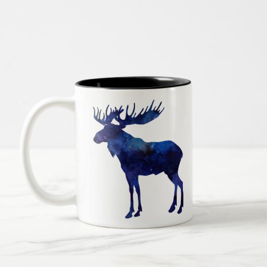 Blue Moose Silhouette Tweekleurige Koffiemok (Links)
