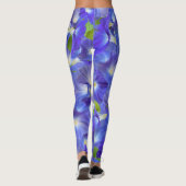 Blue Morning Glories Abstrait Yoga Pant Legging (Dos)