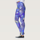 Blue Morning Glories Abstrait Yoga Pant Legging (Gauche)