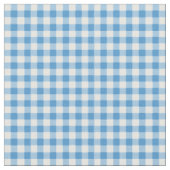 Blue Morning Glory Check Gingham Pattern Fabric Stof (Close Up)