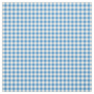 Blue Morning Glory Check Gingham Pattern Fabric Stof