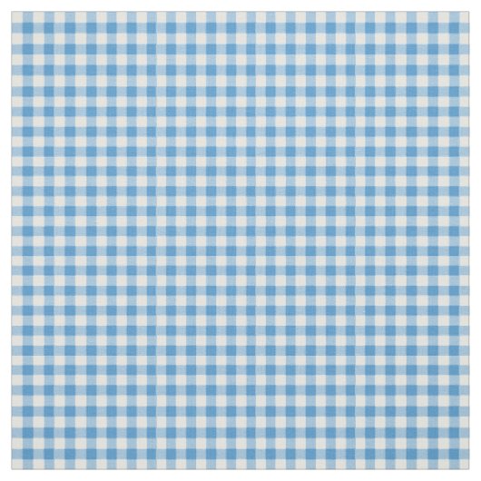 Blue Morning Glory Check Gingham Pattern Fabric Stof (Swatch)