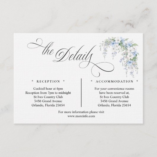 Blue Morning Glory Enclosure Card Informatiekaartje (Voorkant)