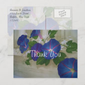 Blue Morning Glory Flowers Hartelijk dank Briefkaart (Voorkant / Achterkant)