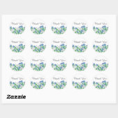 Blue Morning Glory Flowers Hartelijk dank Ronde Sticker (Vel)