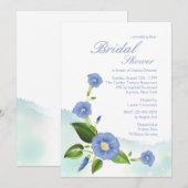 Blue Morning Glory Invitation Kaart (Voorkant / Achterkant)