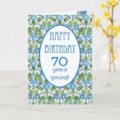 Blue Morning Glory, jolie carte d'anniversaire 70t (Fleur jaune)