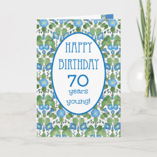 Blue Morning Glory, jolie carte d'anniversaire 70t