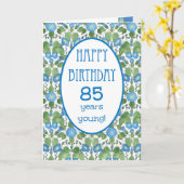 Blue Morning Glory, jolie carte d'anniversaire 85t (Fleur jaune)