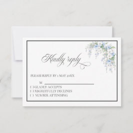 Blue Morning Glory RSVP card Kaartje
