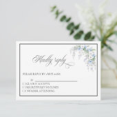 Blue Morning Glory RSVP card Kaartje (Staand voorkant)
