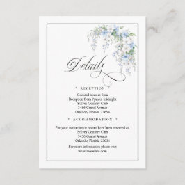 Blue Morning Glorys QR Code Enclosure Card Informatiekaartje