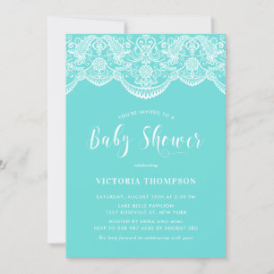Blue Moroccan Baby shower Invitation Kaart