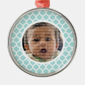 Blue Moroccan Pattern Photo Ornament (Voorkant)