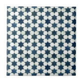 Blue Moroccan Star Pattern Tegeltje (Voorkant)