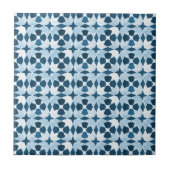 Blue Moroccan Symetry Pattern Tegeltje (Voorkant)