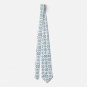 Blue Moroccan Tegel Pattern Stropdas (Achterkant)