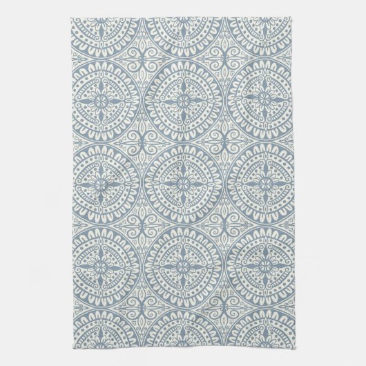 Blue Moroccan Tegel Pattern Theedoek (Verticaal)