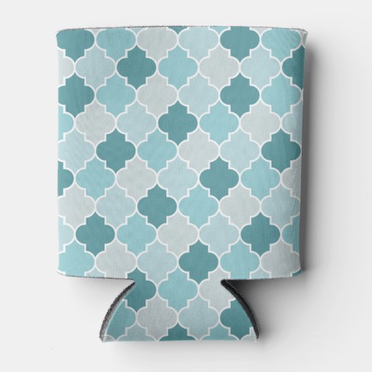 Blue Moroccan Trellis, Latticework, Quatrefoil Blikjeskoeler (Voorkant)