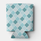 Blue Moroccan Trellis, Latticework, Quatrefoil Blikjeskoeler (Achterkant)