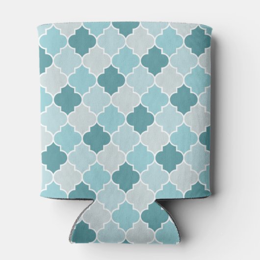 Blue Moroccan Trellis, Latticework, Quatrefoil Blikjeskoeler (Achterkant)